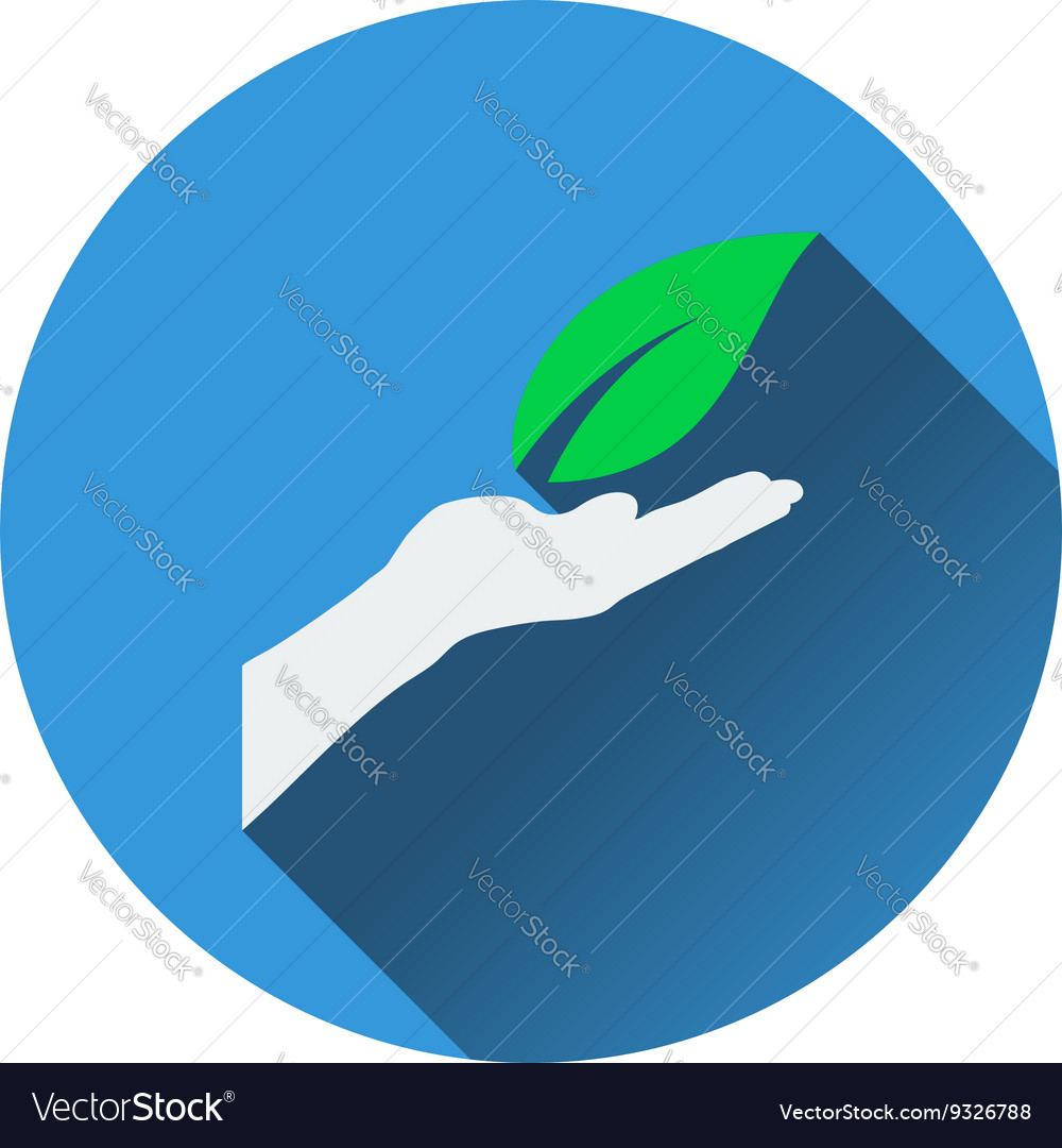 Hand holding leaf icon Royalty Free Vector Image