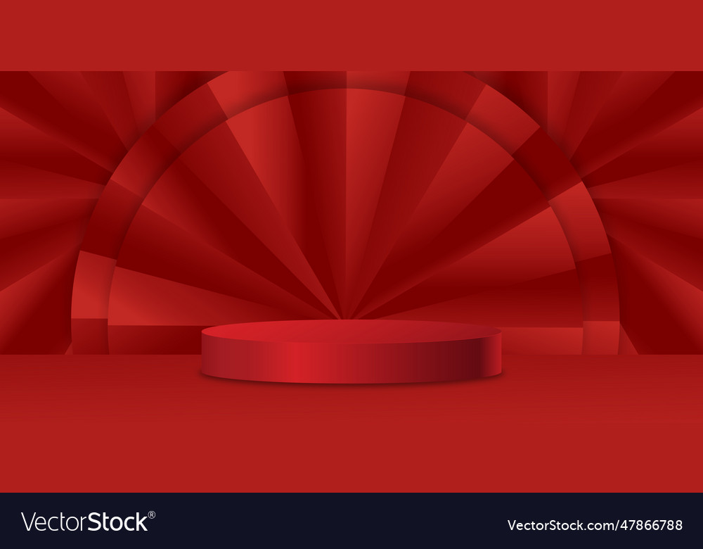 Happy chinese new year banner template 3d podium