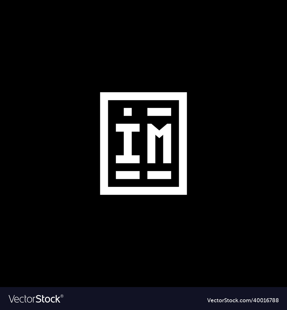 Im initial logo with square rectangular shape