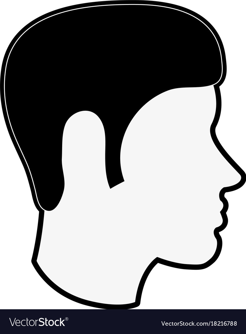 Man avatar head sideview icon image