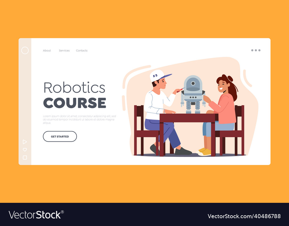 Robotics course landing page template children