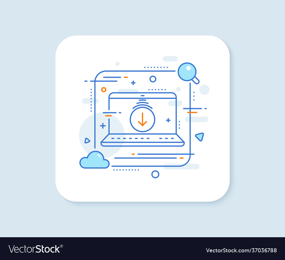 Scroll down arrow line icon scrolling screen sign vector image Scroll down arrow line icon scrolling screen sign