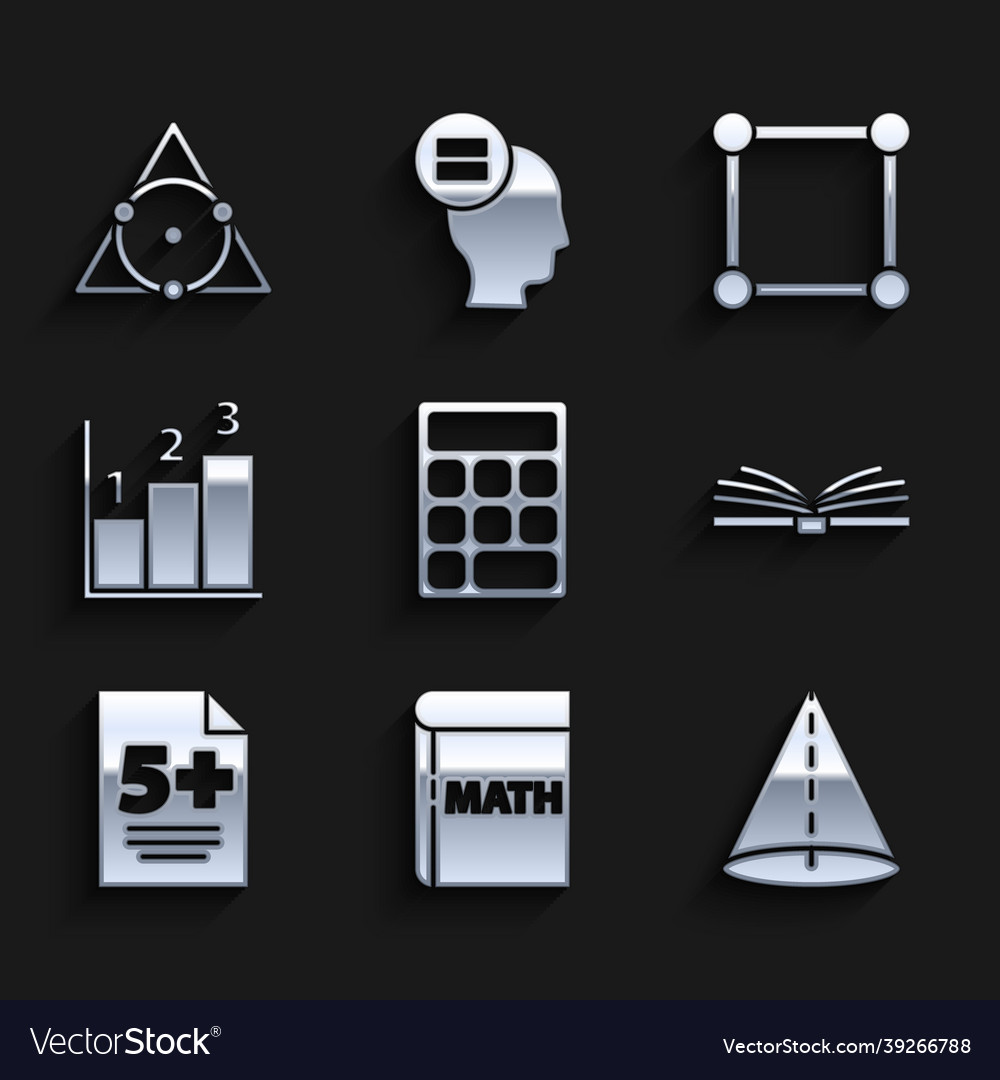 Set calculator book with word mathematics vector image Set calculator book with word mathematics
