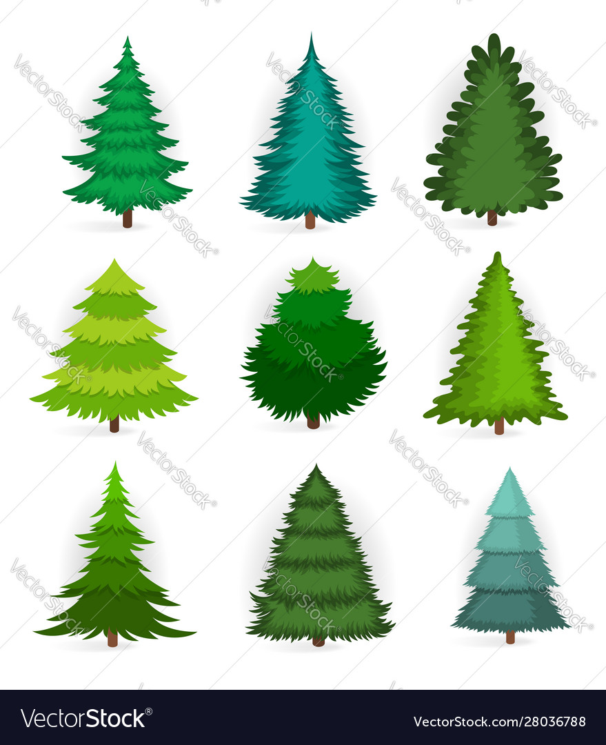 Set christmas trees