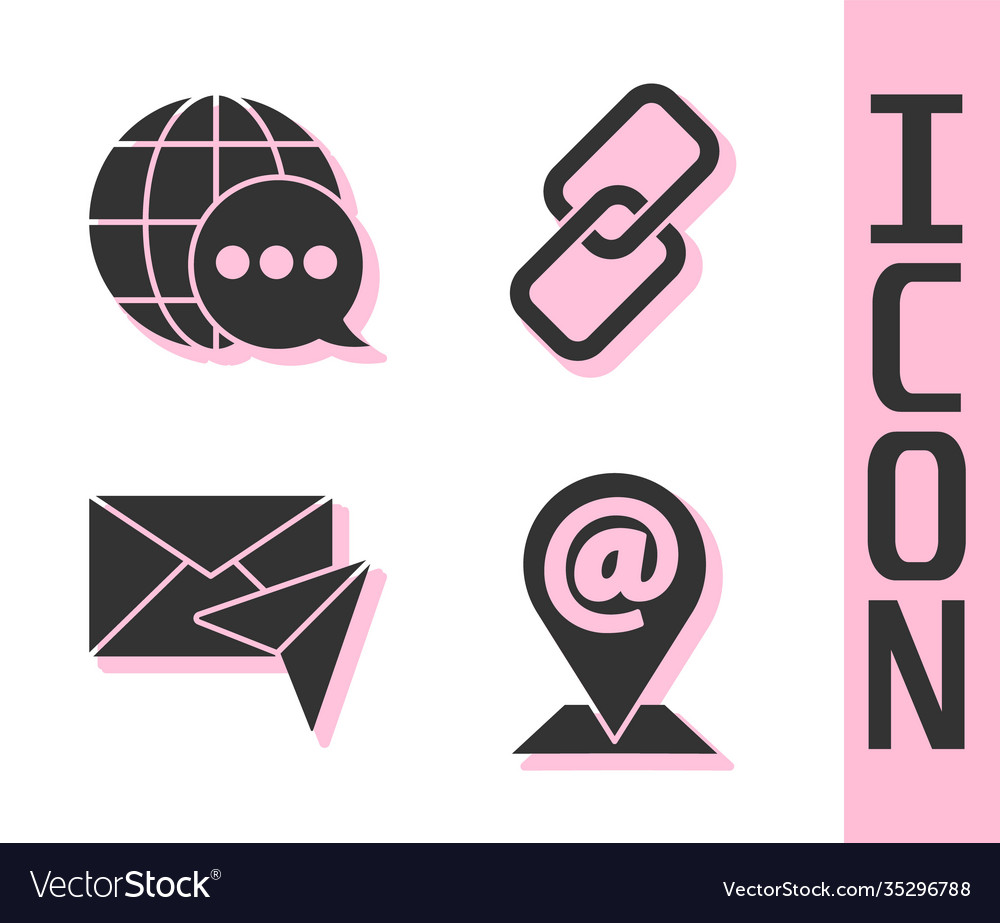 Set location and mail e-mail world map made vector image Set location and mail e-mail world map made