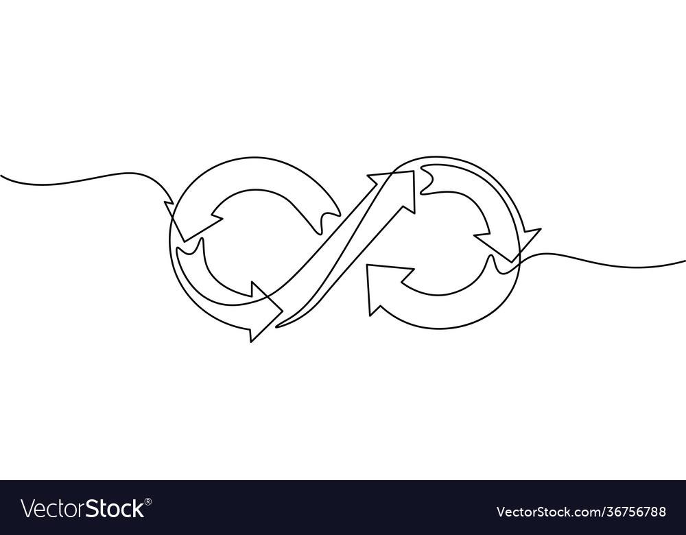 Single continuous line art devops agile concept Vector Image Single continuous line art devops agile concept