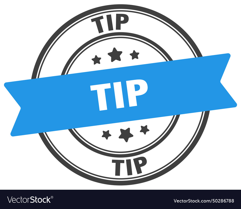 Tip stamp label on transparent background