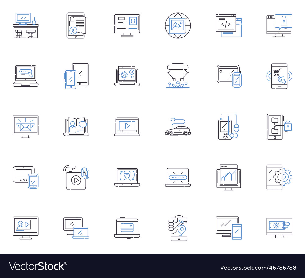 Web-Line-Symbole Sammlung Browser html css vector image Web-Line-Symbole Sammlung Browser html css