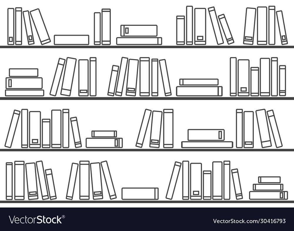 Bookshelf Pattern - White Background