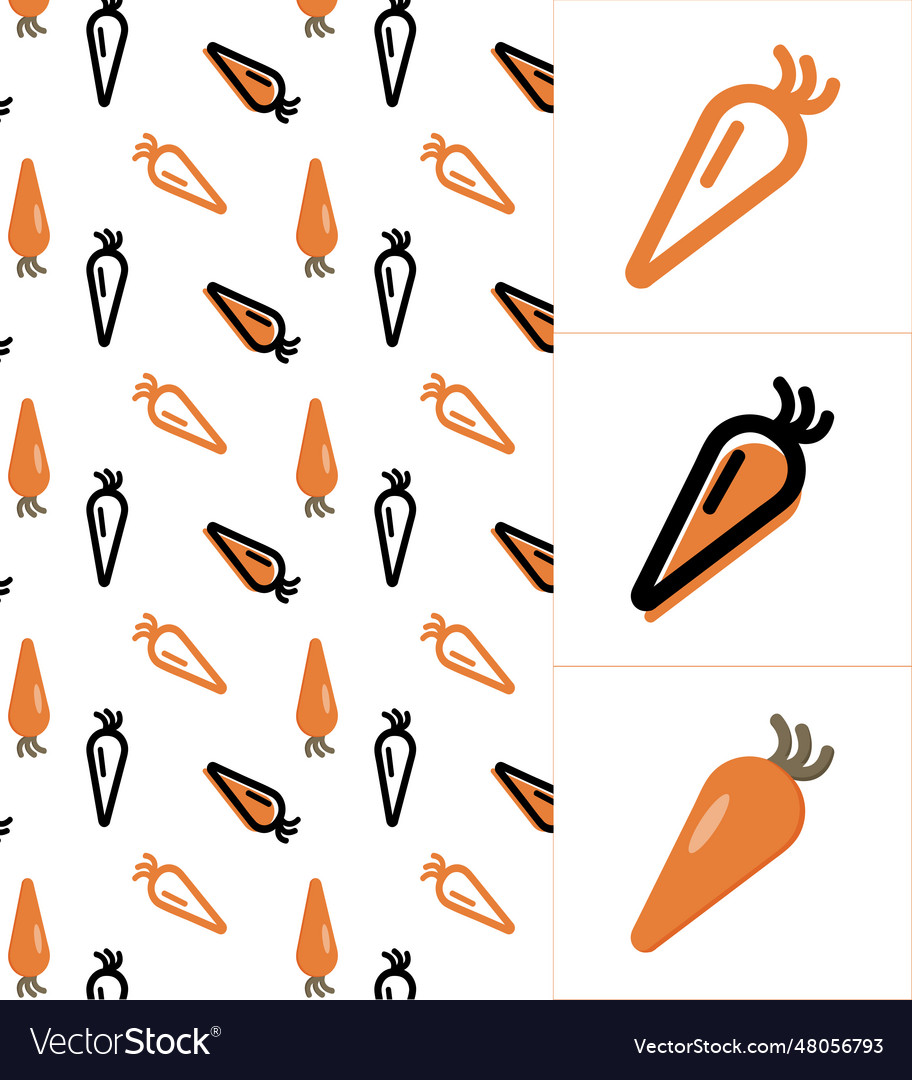 Carrotlinear and flat iconpattern
