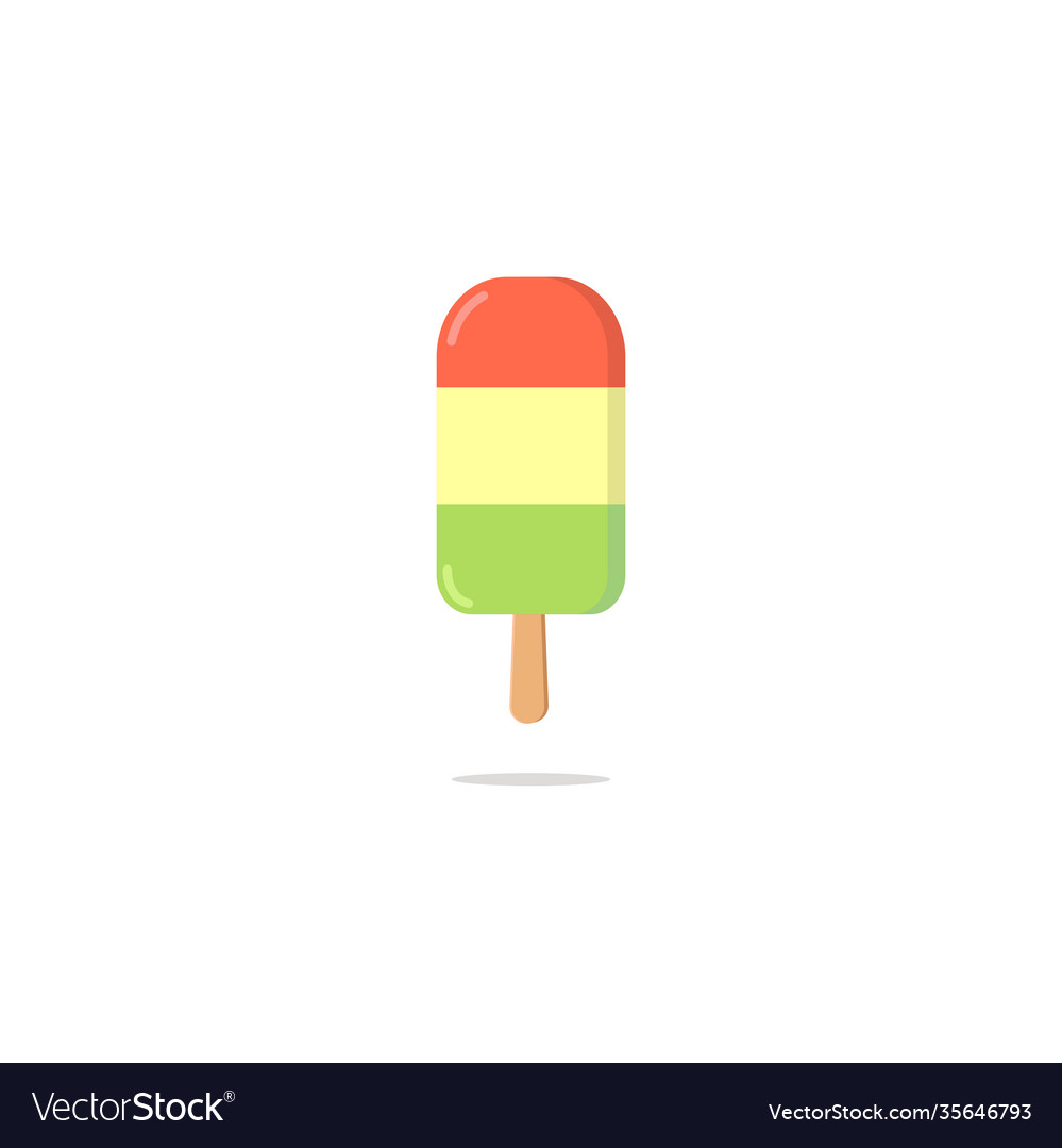 Flat design ice cream sticks with three fruit Vector Image