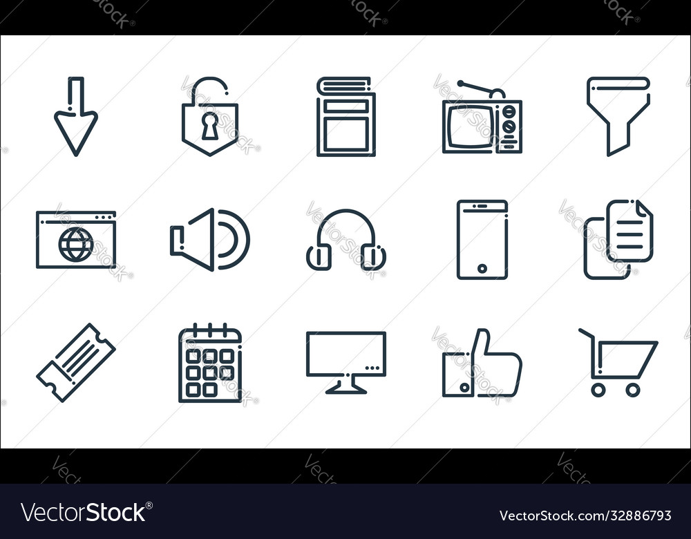 Icon line icons linear set quality