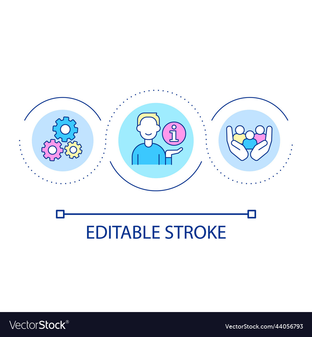 Information support providing loop concept icon vector image Information support providing loop concept icon