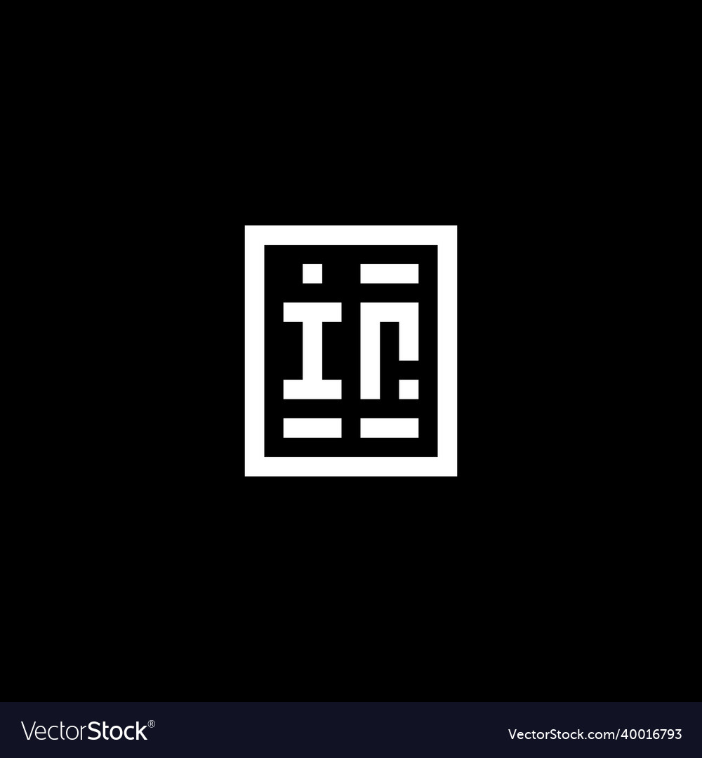 Ir initial logo with square rectangular shape