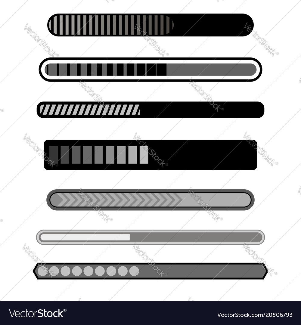 Loading Bar Icons - Grey Set