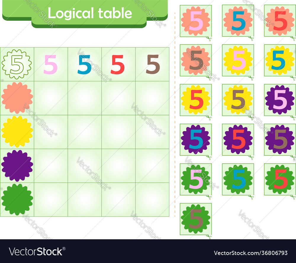 Logic puzzle game for children fill in empty