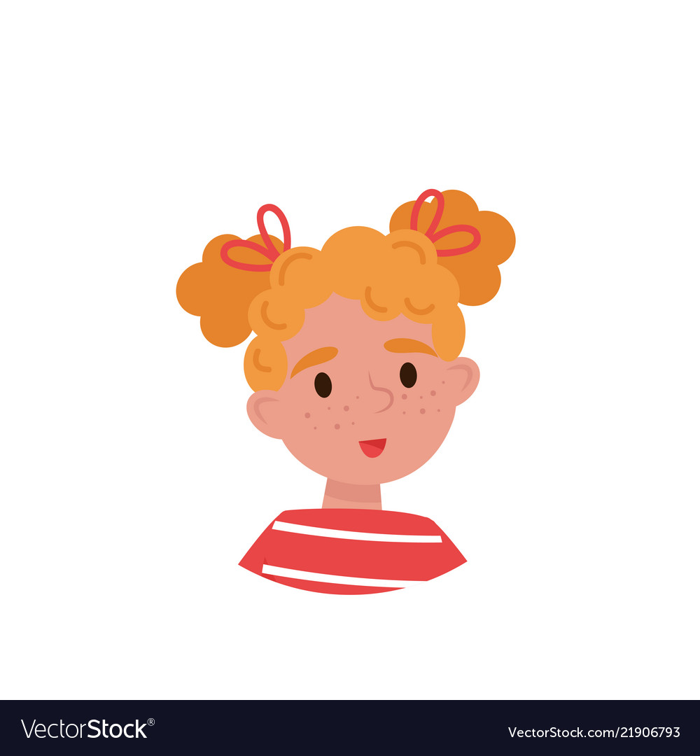 Lovely girl with red hair avatar of cute little Vector Image