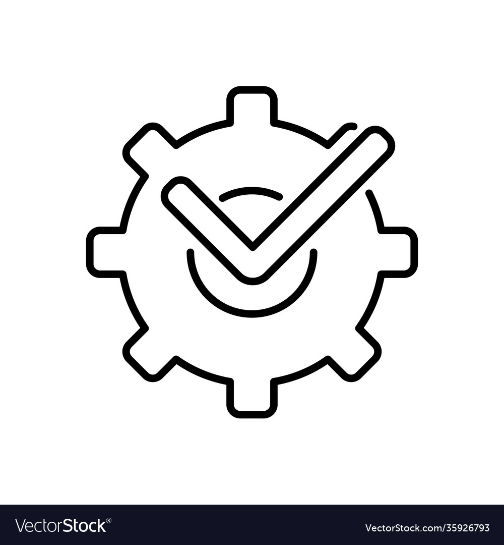 Mechanical wheel and check mark icon