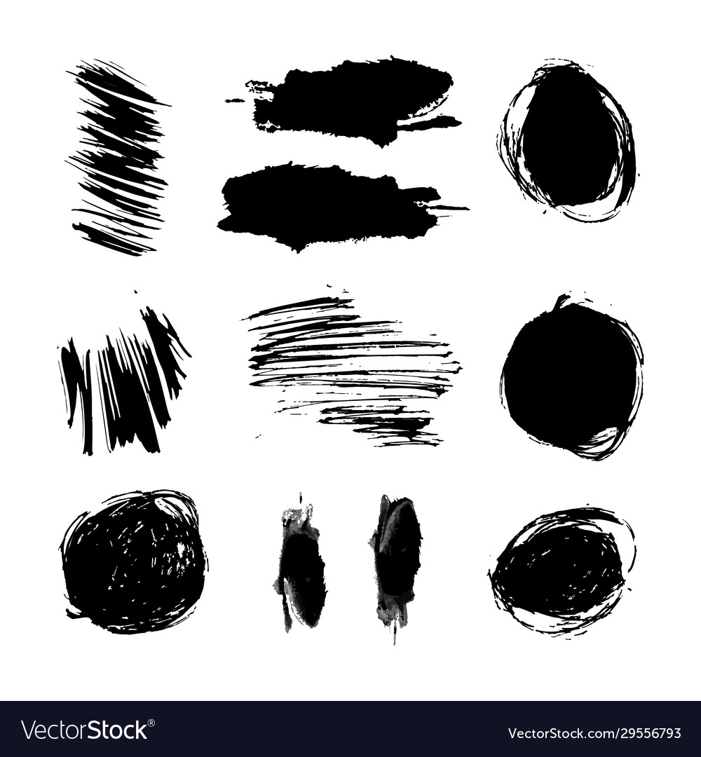 Scrawls and blots set vector image Scrawls and blots set