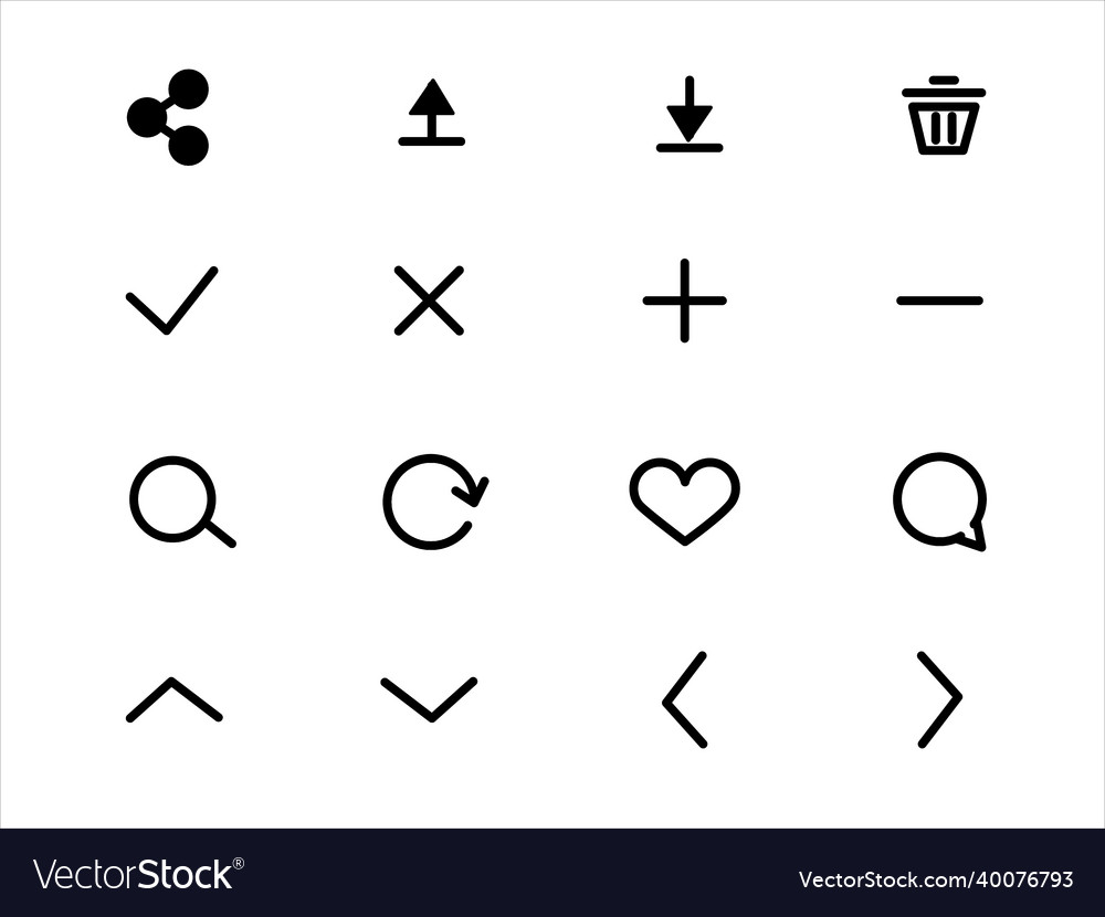Set of button with icon for website vector image Set of button with icon for website