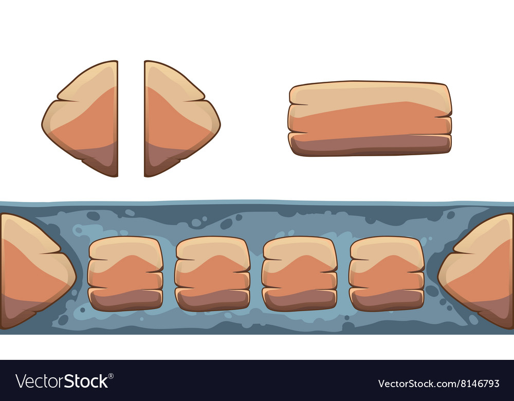 Set of cartoon buttons with different shapes gui