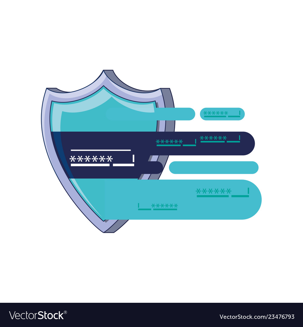 Shield secure with password Vector Image Shield secure with password