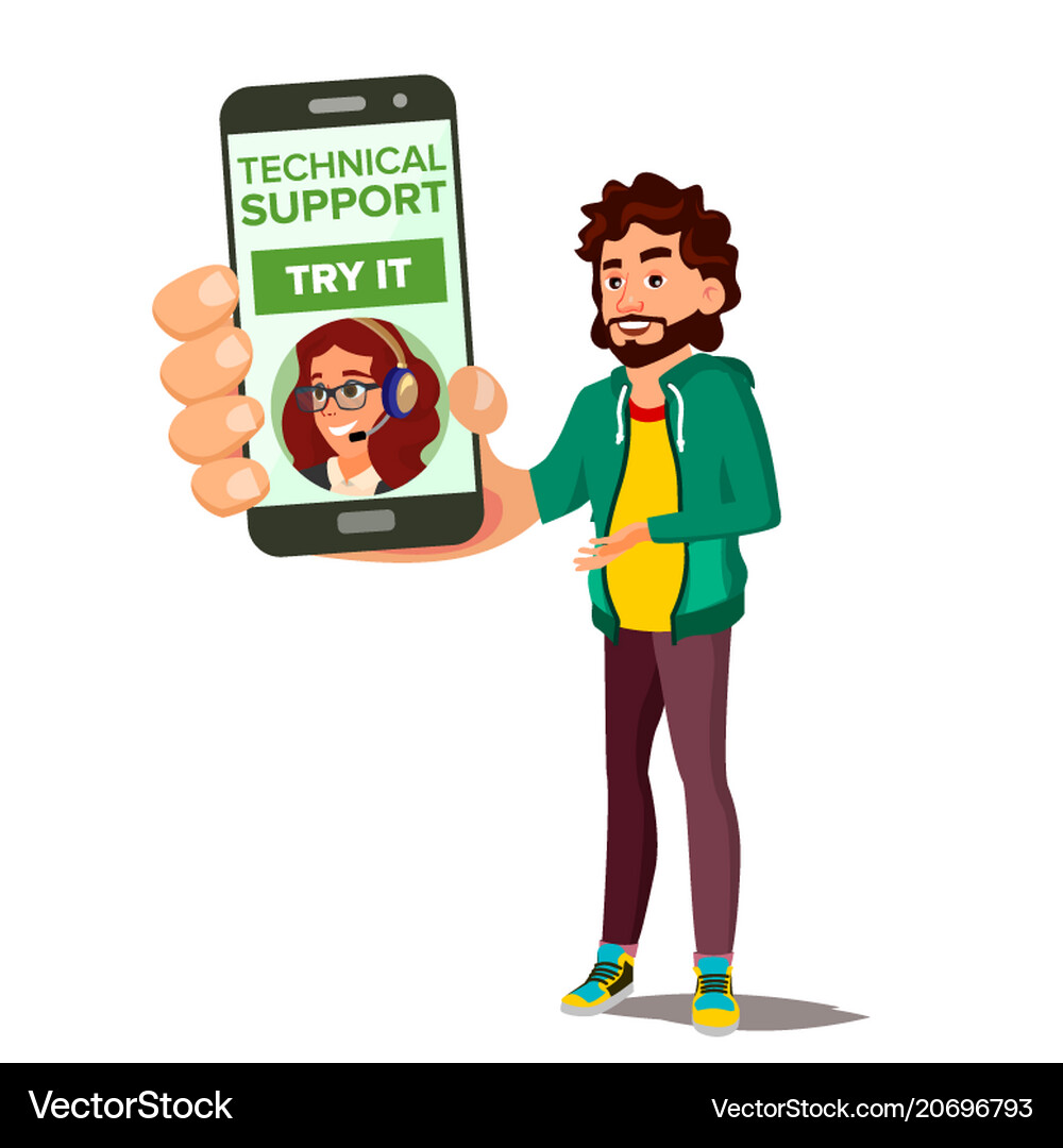 Technical support operator consulting Royalty Free Vector