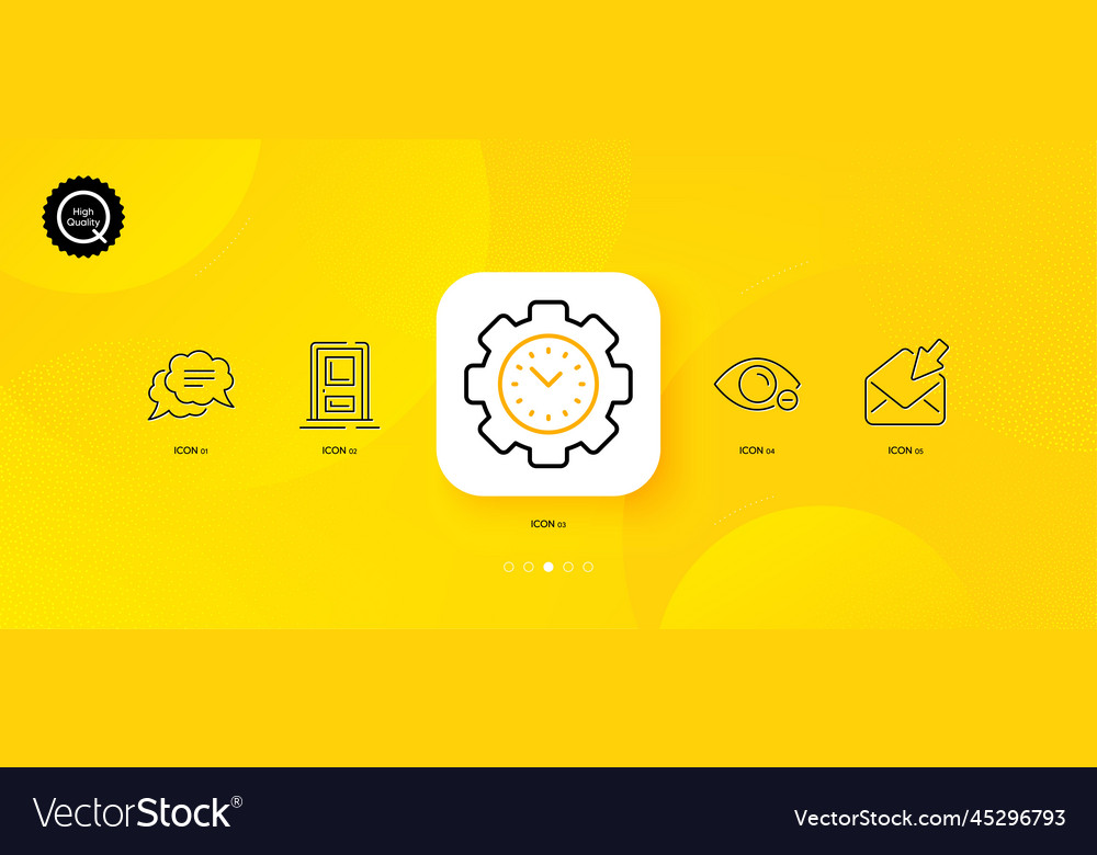 Text message entrance and time management minimal vector image Text message entrance and time management minimal