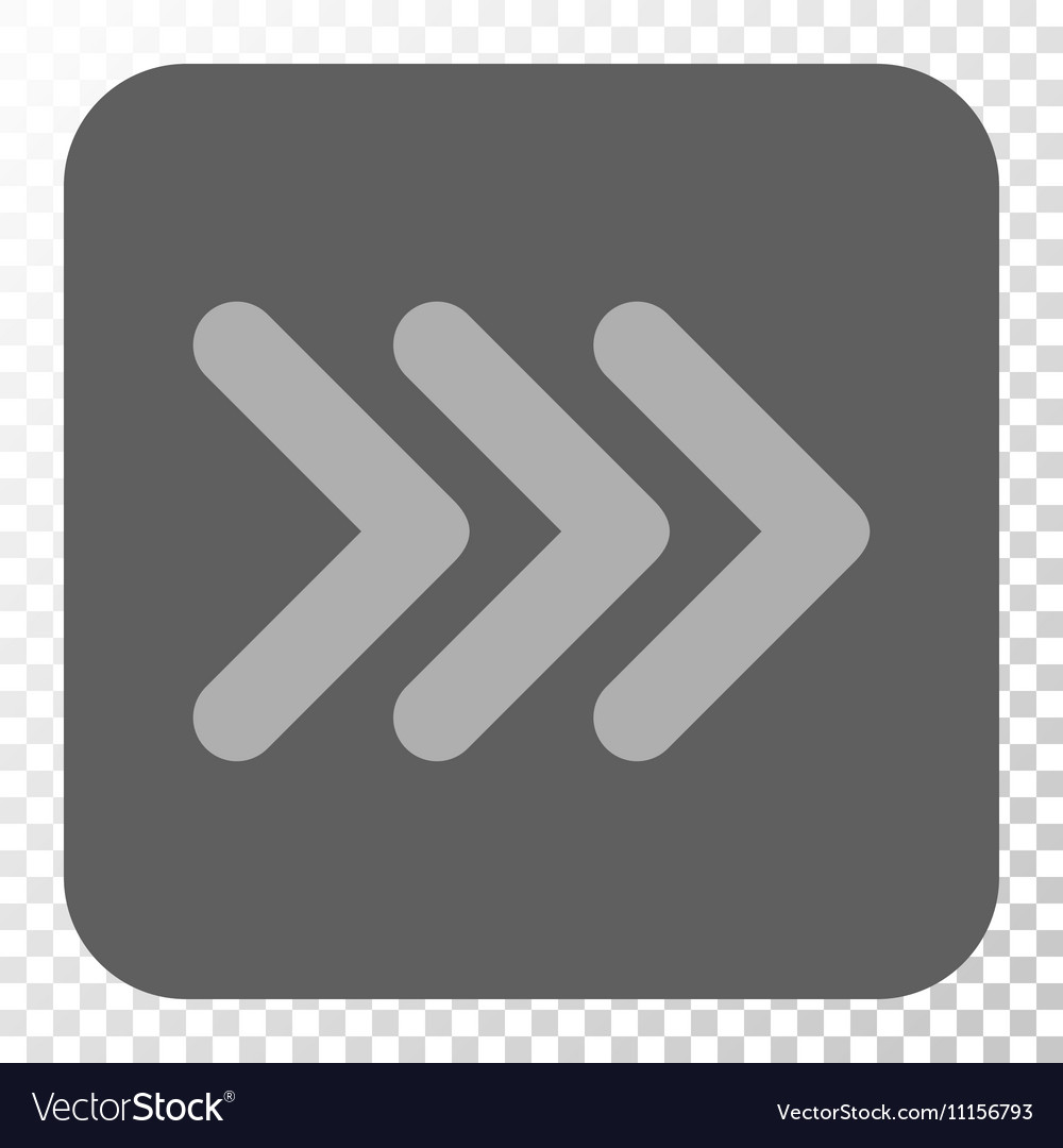 Triple arrowhead right rounded square button
