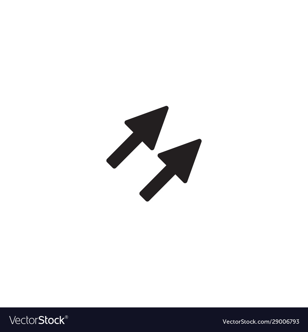 Two arrows up 45 degrees angle icon business Vector Image