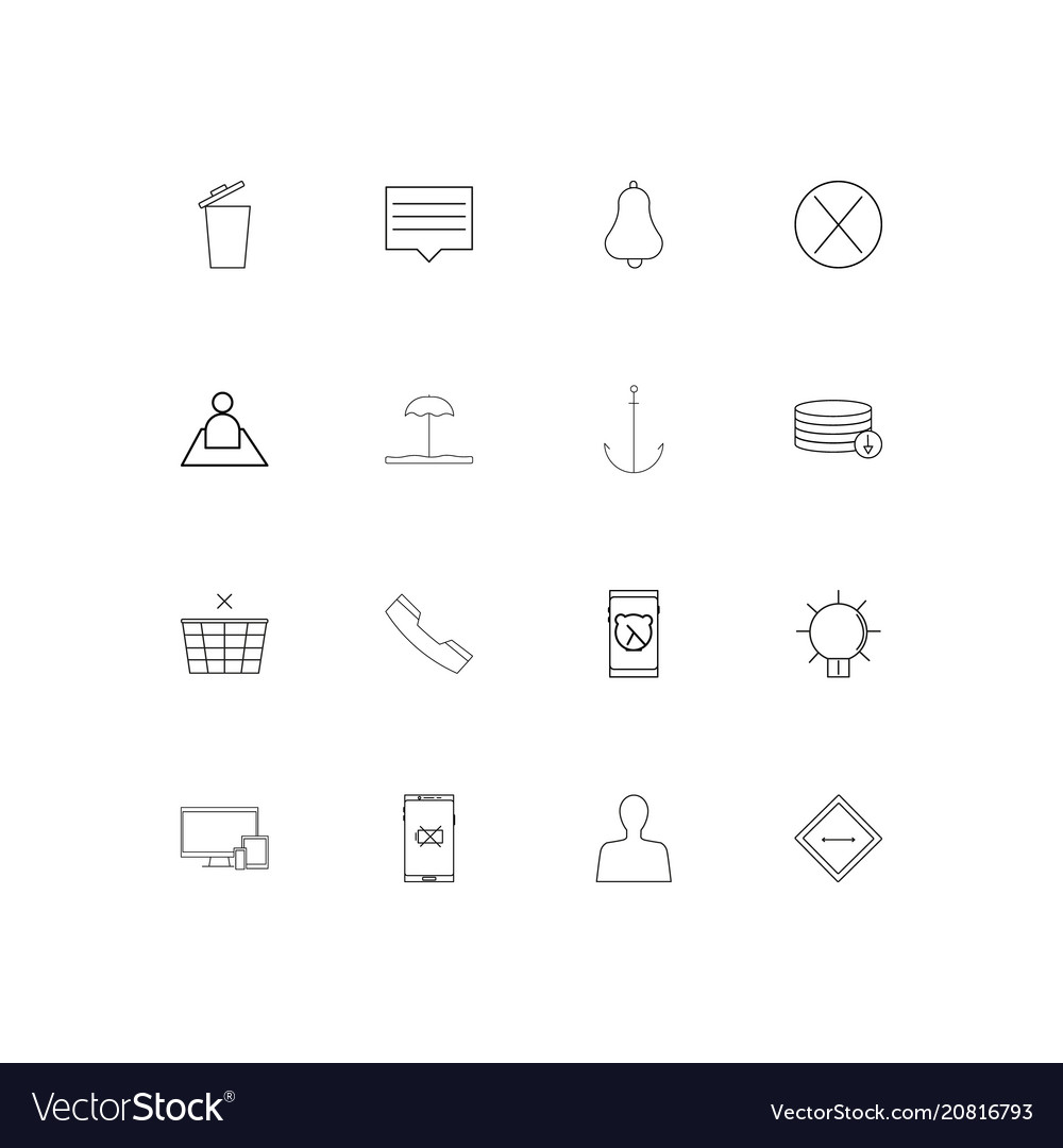 Web linear thin icons set outlined simple