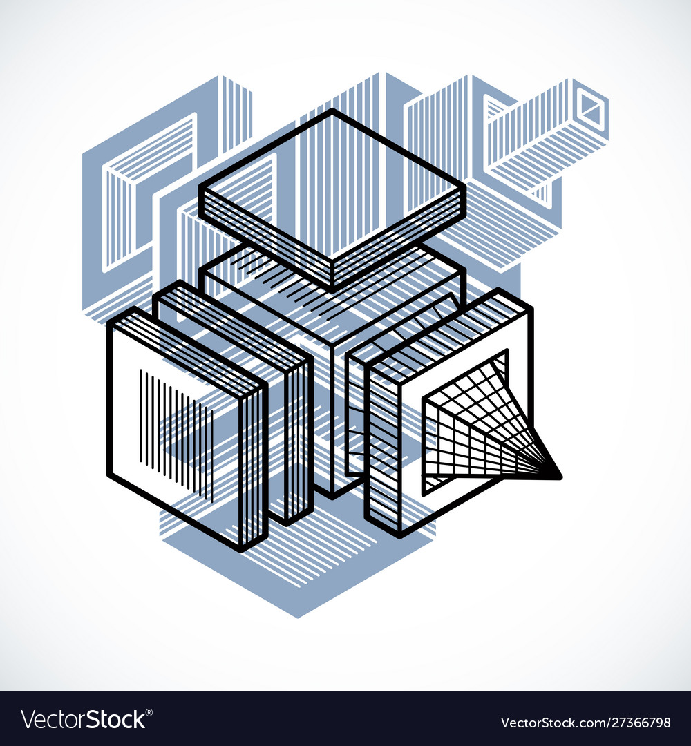 3d design abstract dimensional cube shape vector image 3d design abstract dimensional cube shape