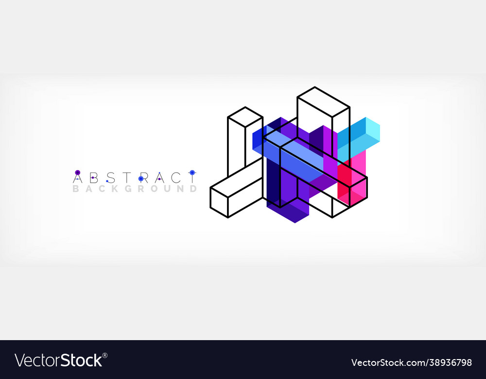 Abstract background 3d cubes cubic elements vector image Abstract background 3d cubes cubic elements