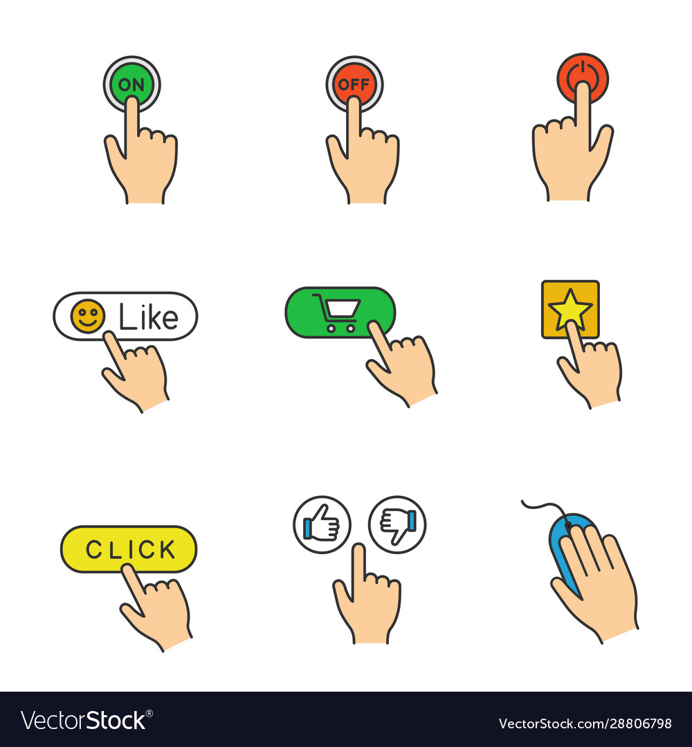 App buttons color icons set vector image App buttons color icons set