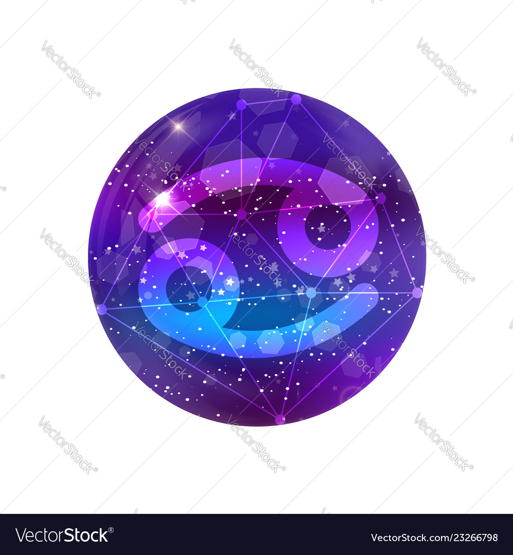 Astrological symbol of cancer abstract shiny