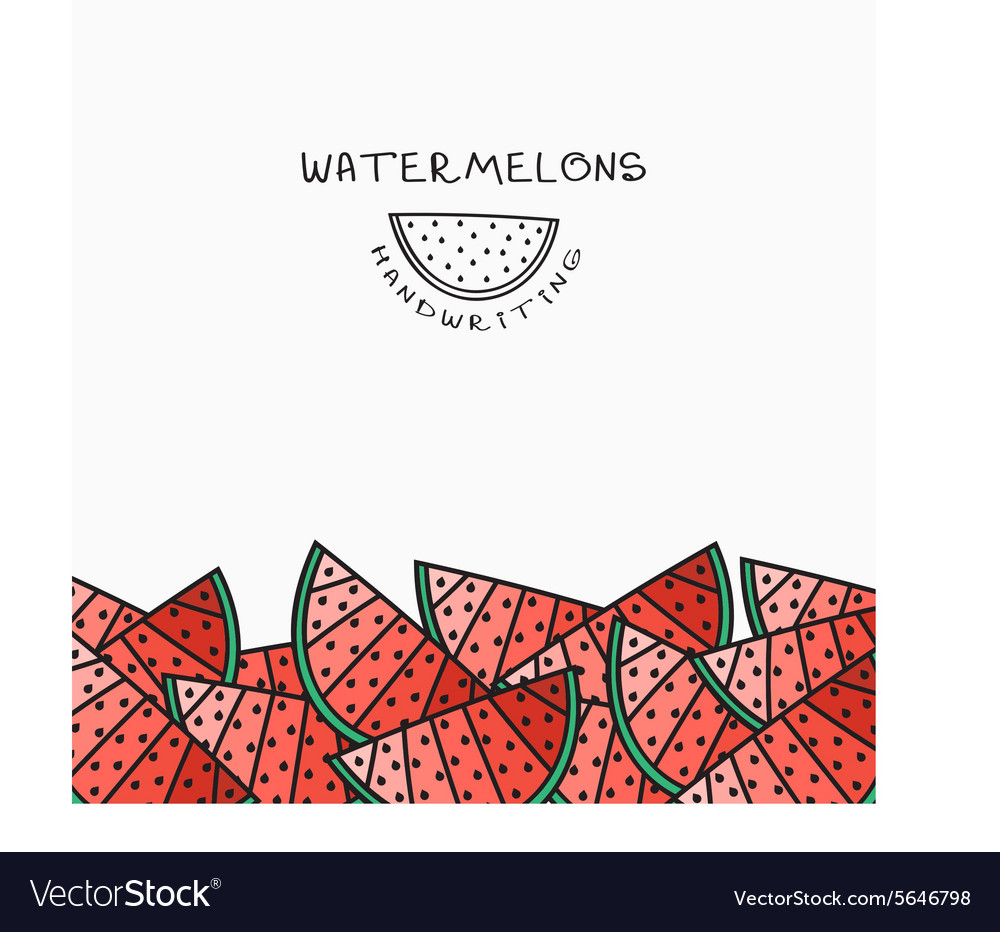 Background pattern of watermelon handmade design