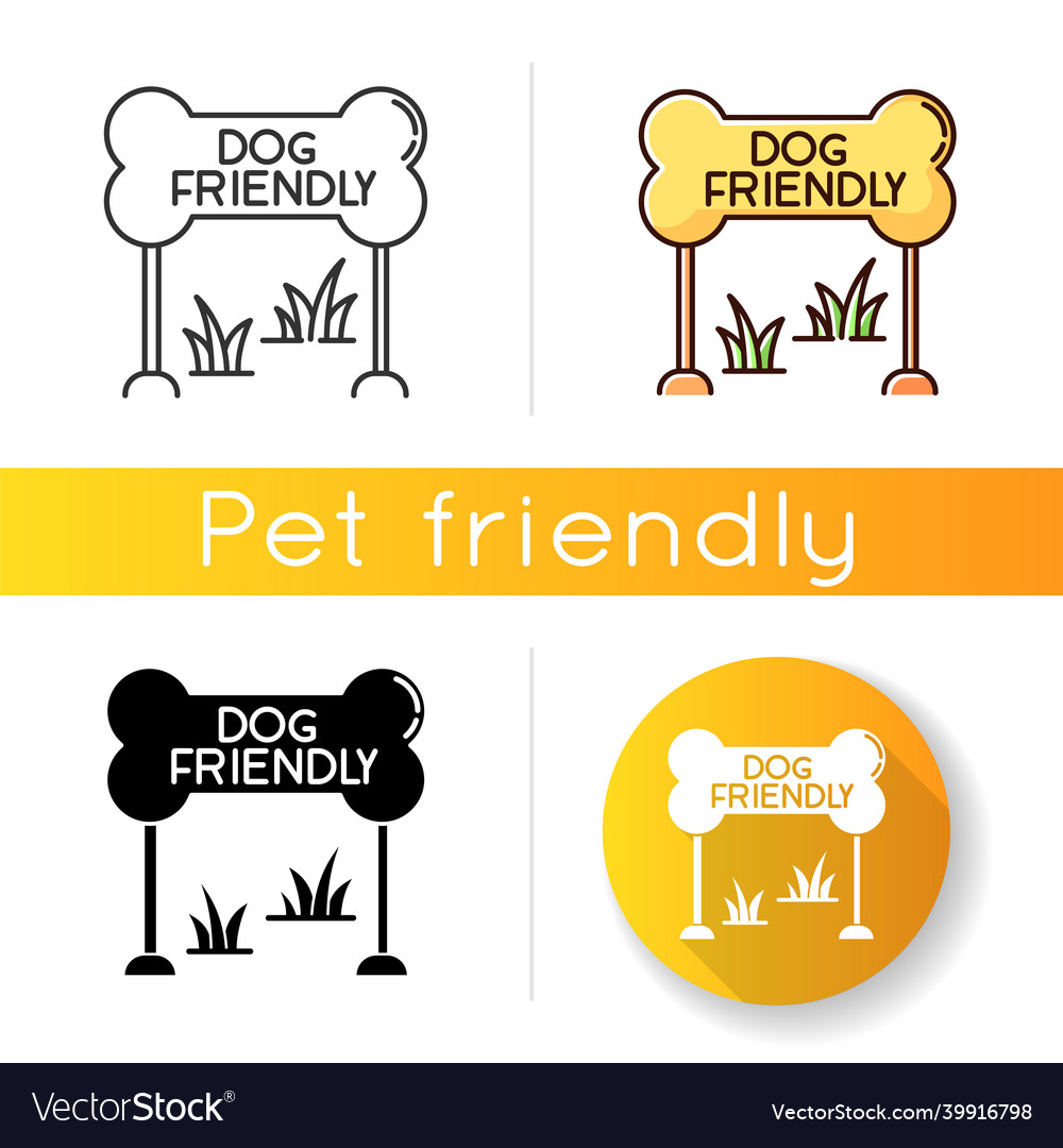 Dog friendly zone icon puppy allowed park Vector Image