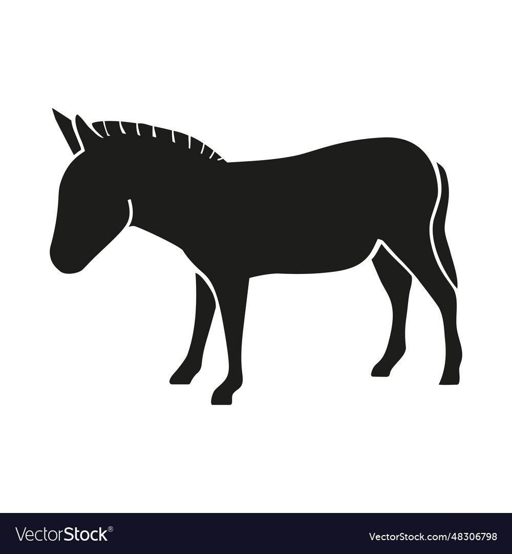 Donkey silhouette icon Royalty Free Vector Image