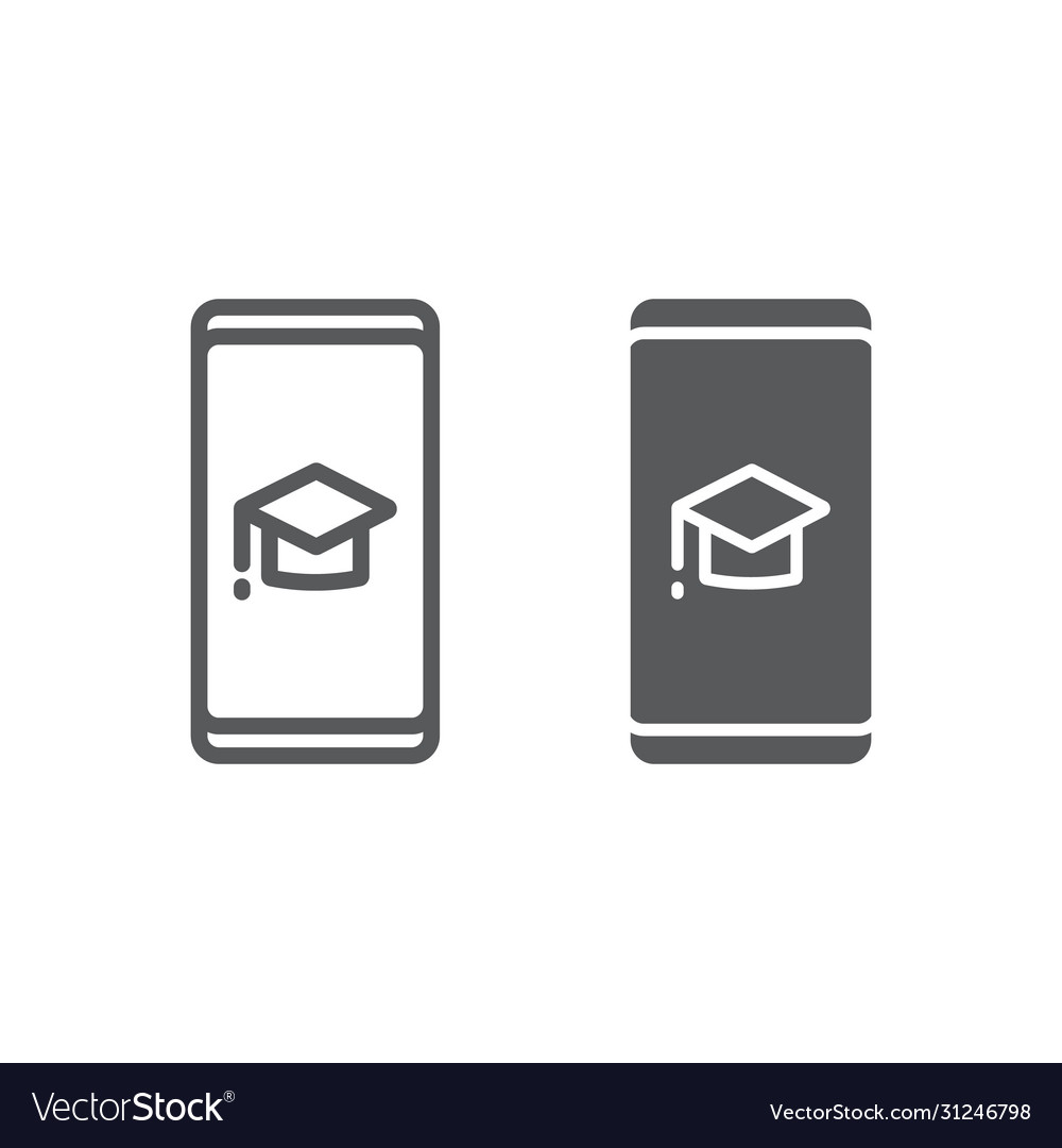 Education app line and glyph icon