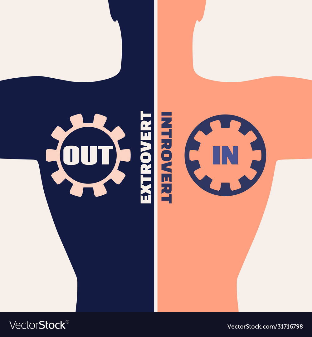 Extrovert and introvert vector image Extrovert and introvert