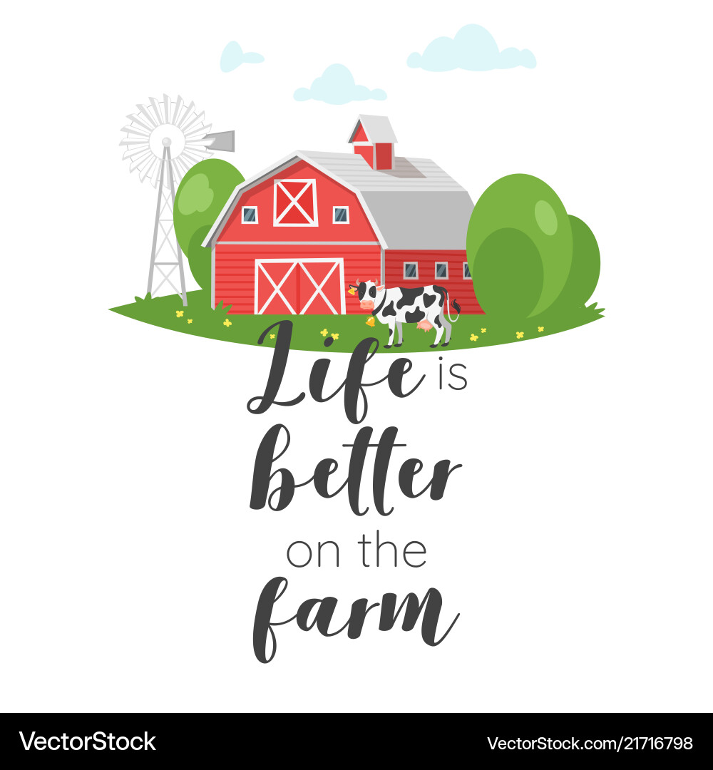 Farm slogan for apparel design Royalty Free Vector Image