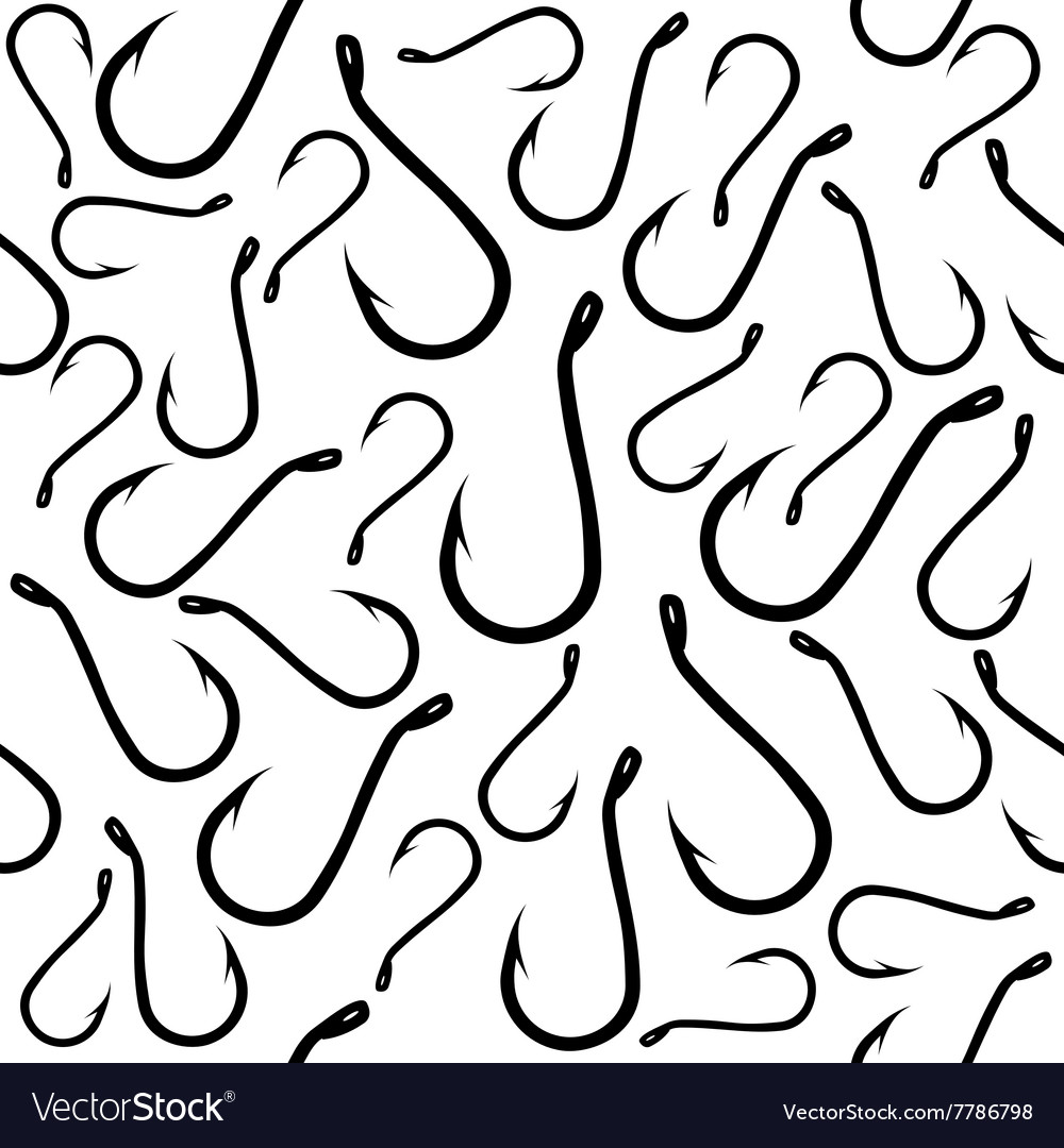 Fishing Hooks Seamless Pattern