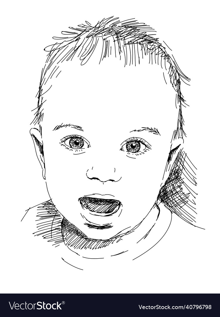 Hand drawn baby hot portraits