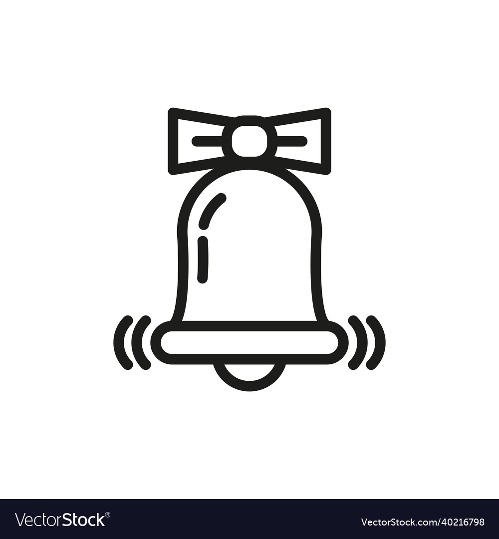 Icon of the christmas bell simple linear