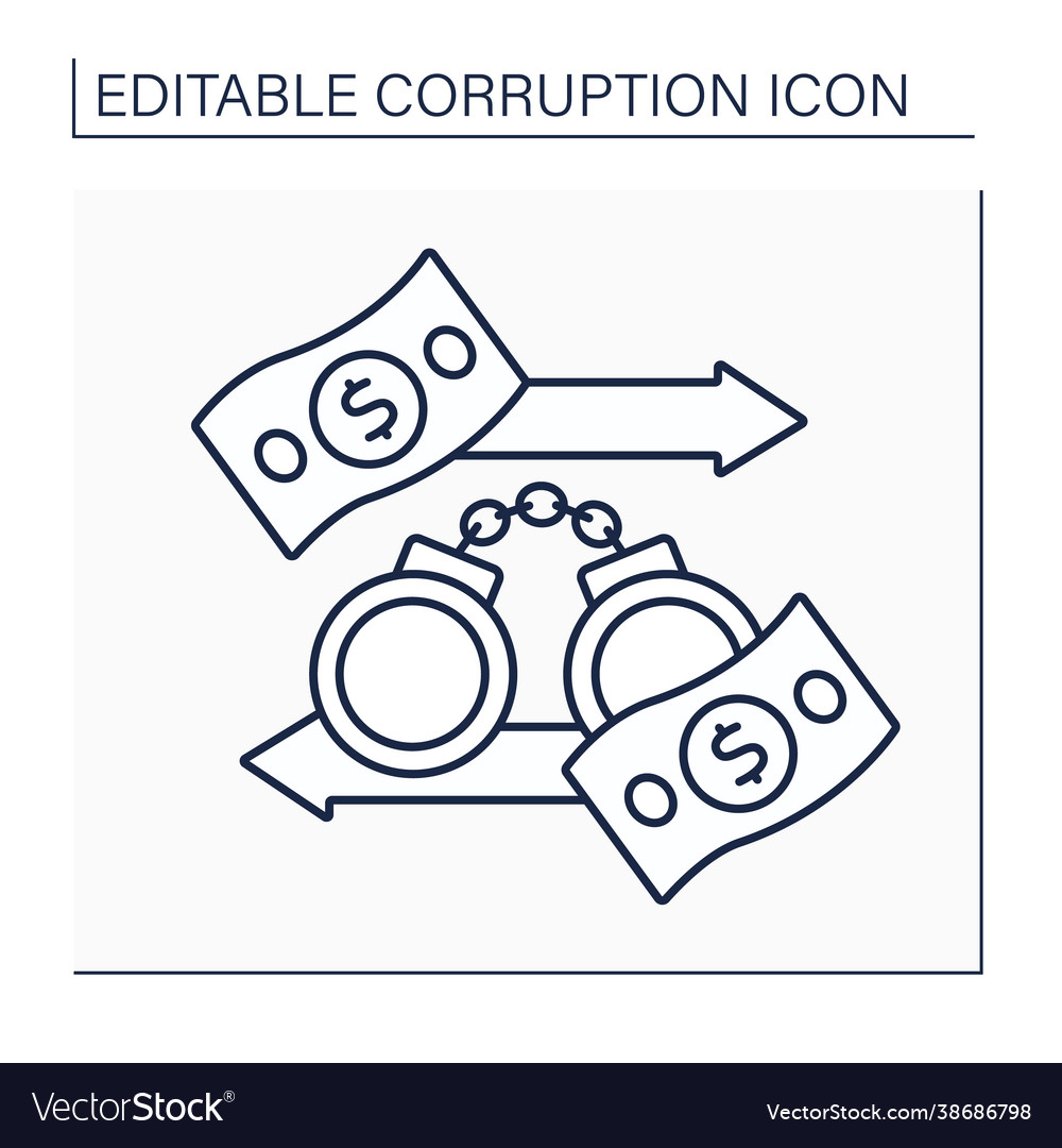 Illicit financial flows line icon