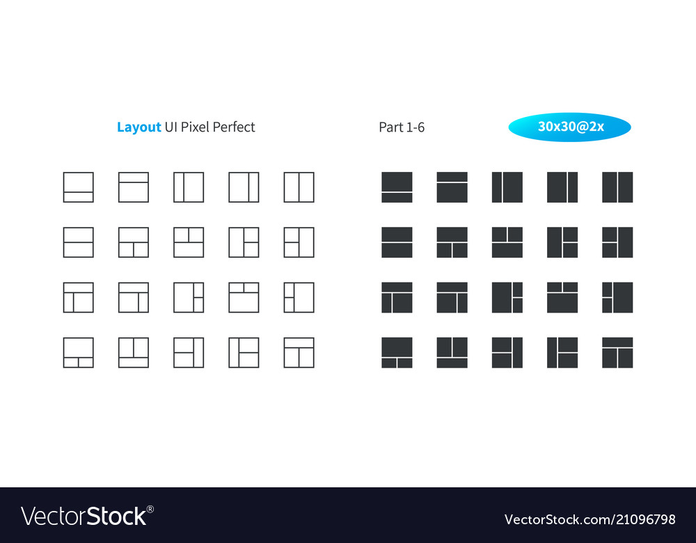 Layout ui pixel perfect well-crafted thin vector image Layout ui pixel perfect well-crafted thin