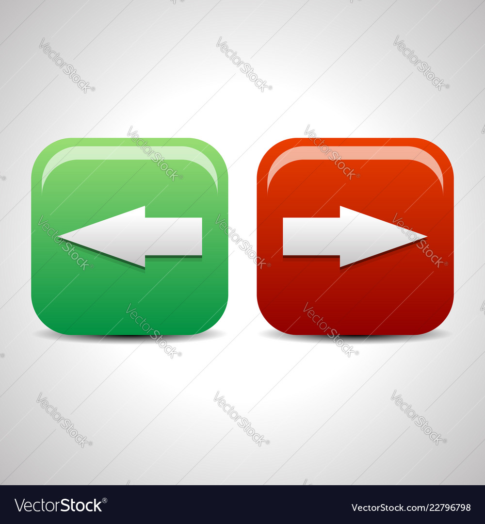 Left and right arrow icons buttons Vector Image Left and right arrow icons buttons