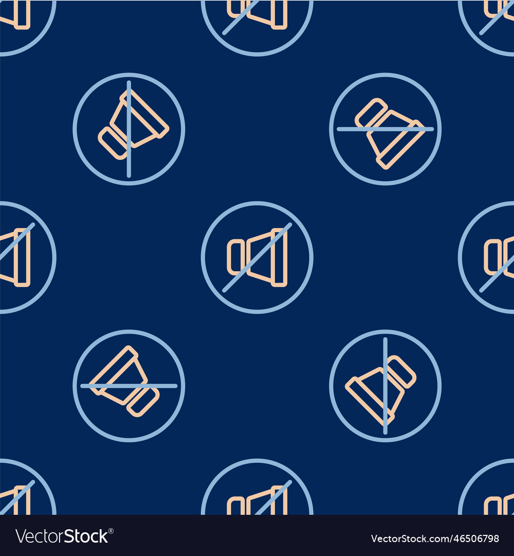 Line mute microphone icon isolated seamless Vector Image