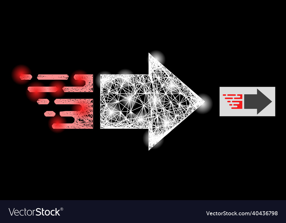 Magic net mesh move right with light spots vector image Magic net mesh move right with light spots