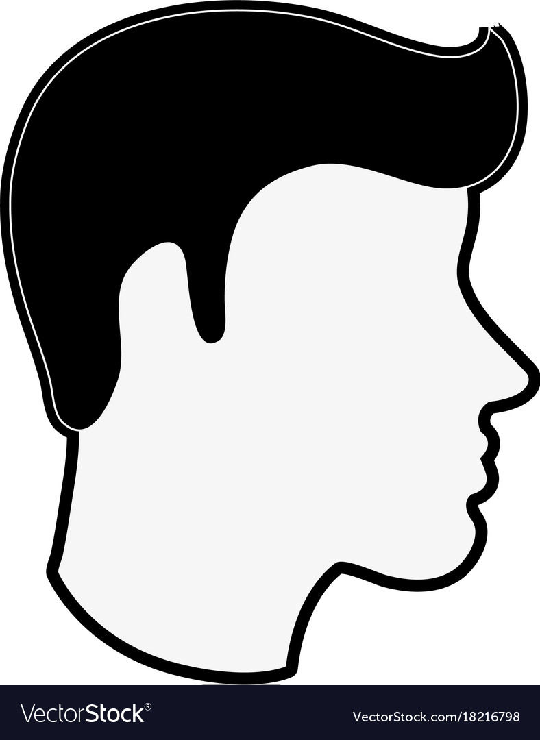 Man avatar head sideview icon image
